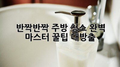 ✨반짝반짝✨ 주방 청소, 완벽 마스터 꿀팁 대방출!